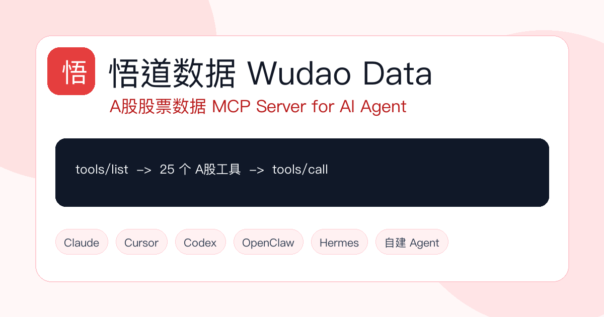 悟道数据 A股股票数据 MCP Server